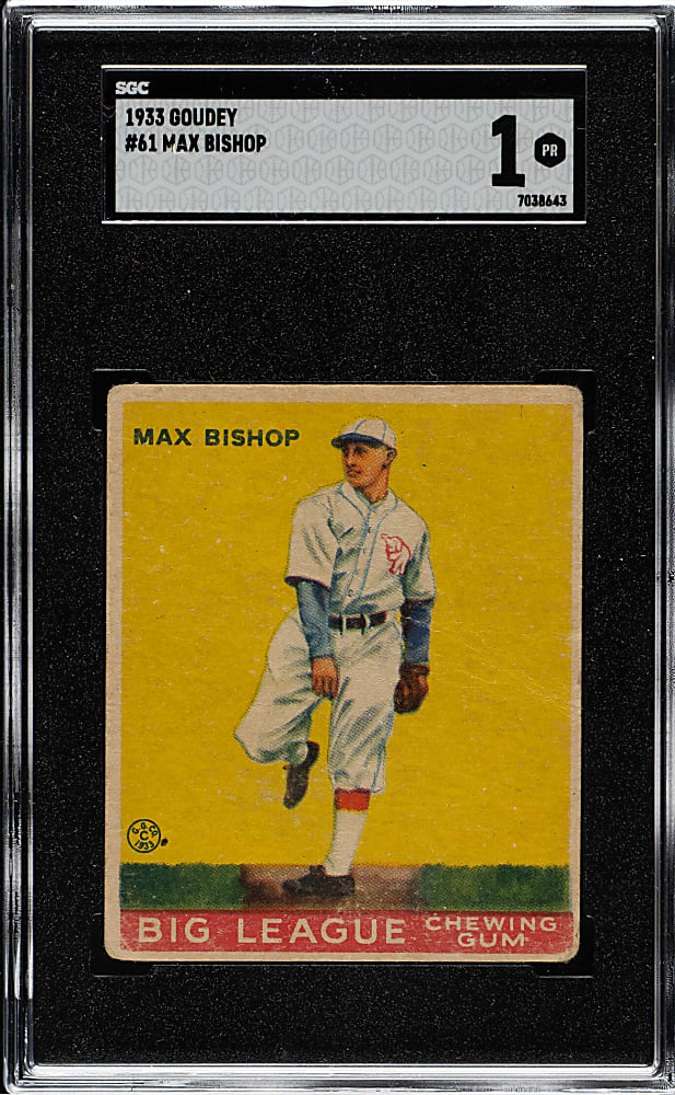 1933 R319 Goudey #61 Max Bishop SGC POOR 1