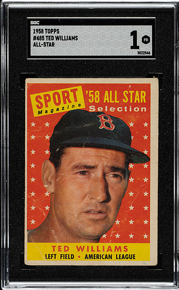 1958 Topps #485 Ted Williams All-Star SGC POOR 1