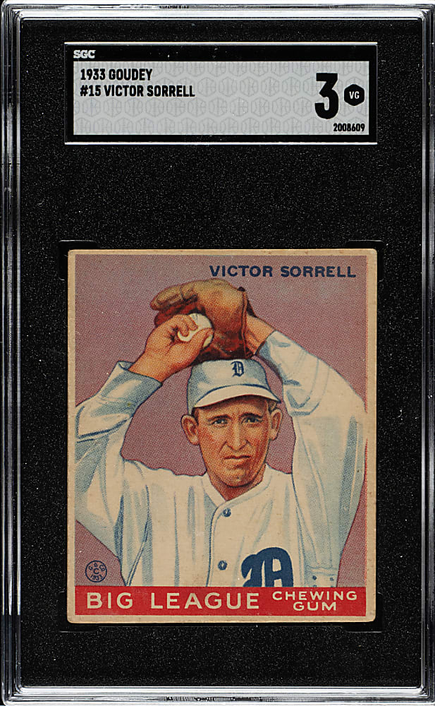 1933 R319 Goudey #15 Victor Sorrell SGC VG 3