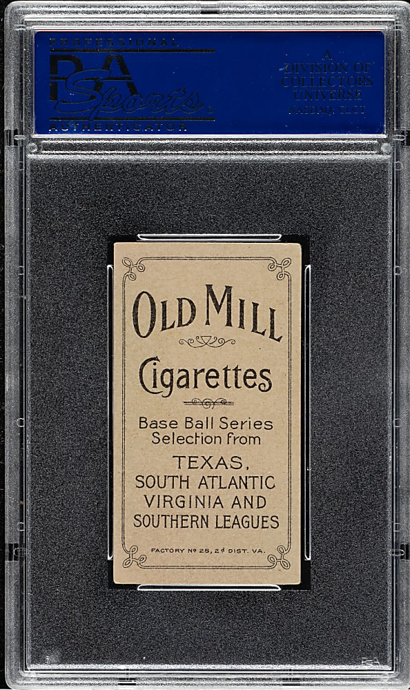 1909-1911 T206 White Border Bock Hooker Southern Leaguer PSA EX 5 - Old Mill Back