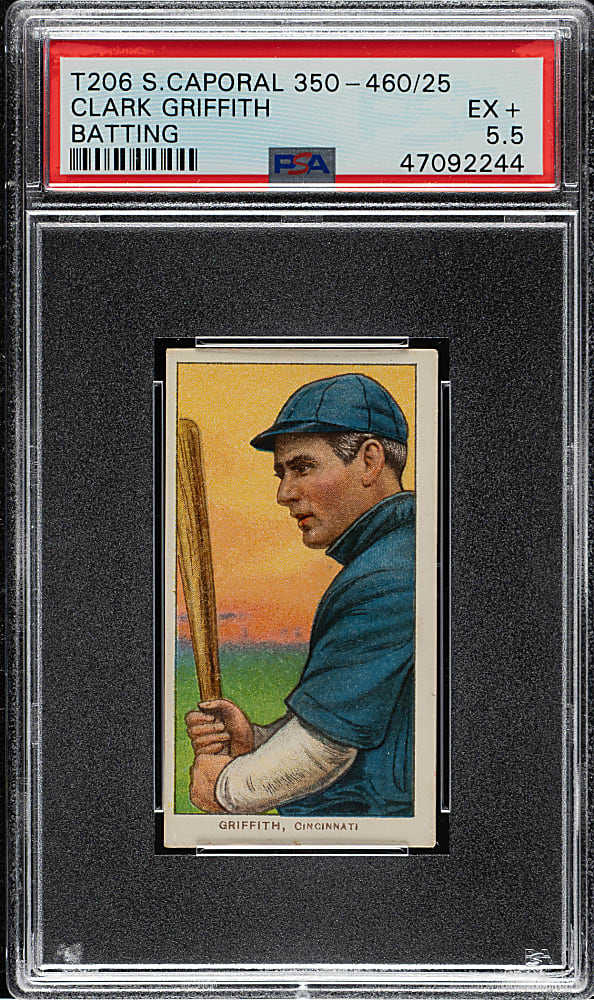 1909-1911 T206 White Border Clark Griffith Batting PSA EX+ 5.5