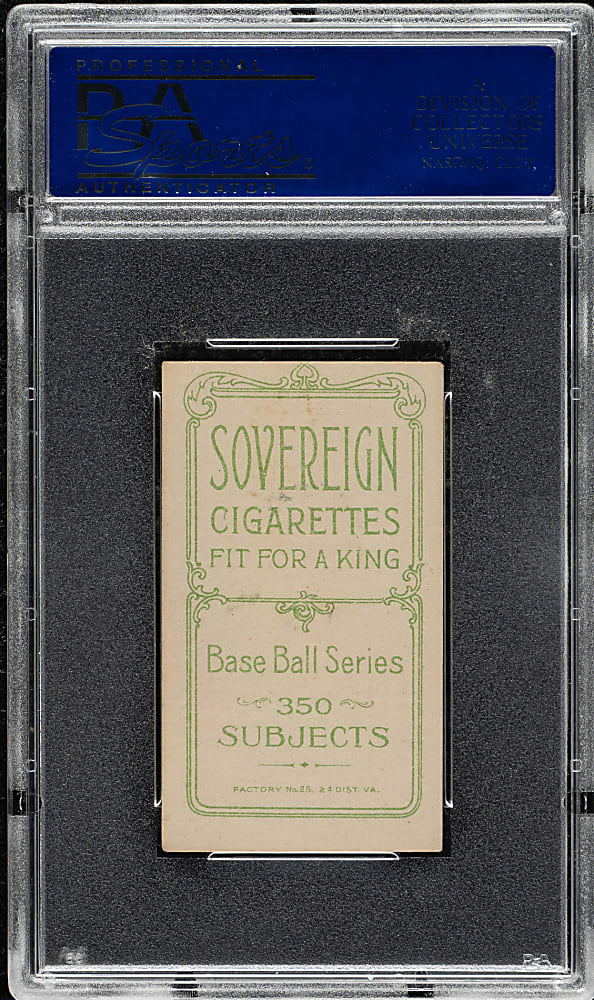 1909-1911 T206 White Border Joe Doyle N.Y. Hands Above Head PSA EX 5 - Sovereign 350 Back