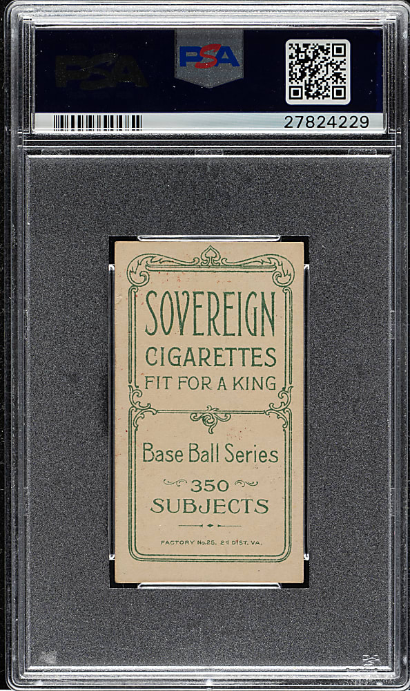 1909-1911 T206 White Border Jake Beckley PSA EX 5 - Sovereign 350 Back