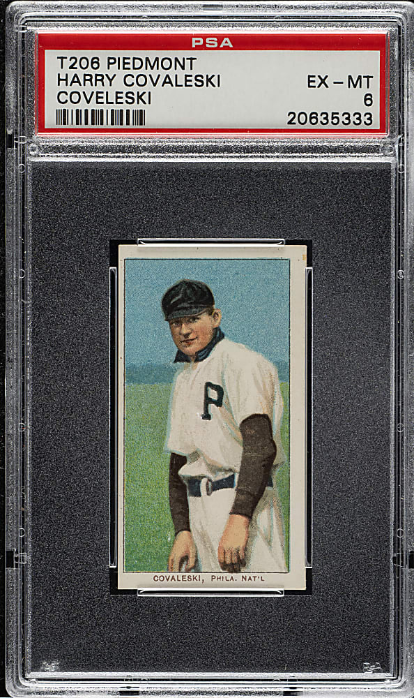 1909-1911 T206 White Border Harry Covaleski PSA EX-MT 6