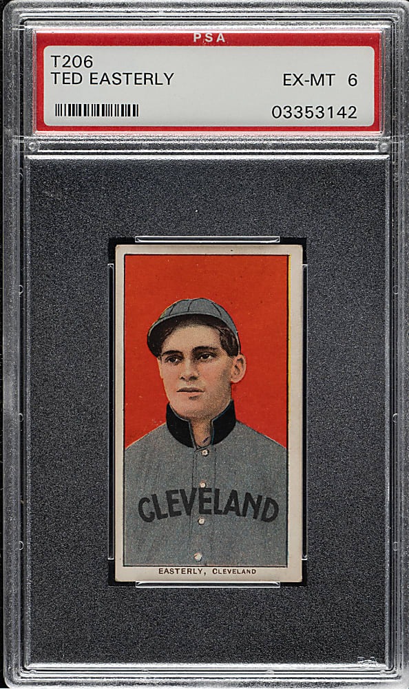1909-1911 T206 White Border Ted Easterly PSA EX-MT 6