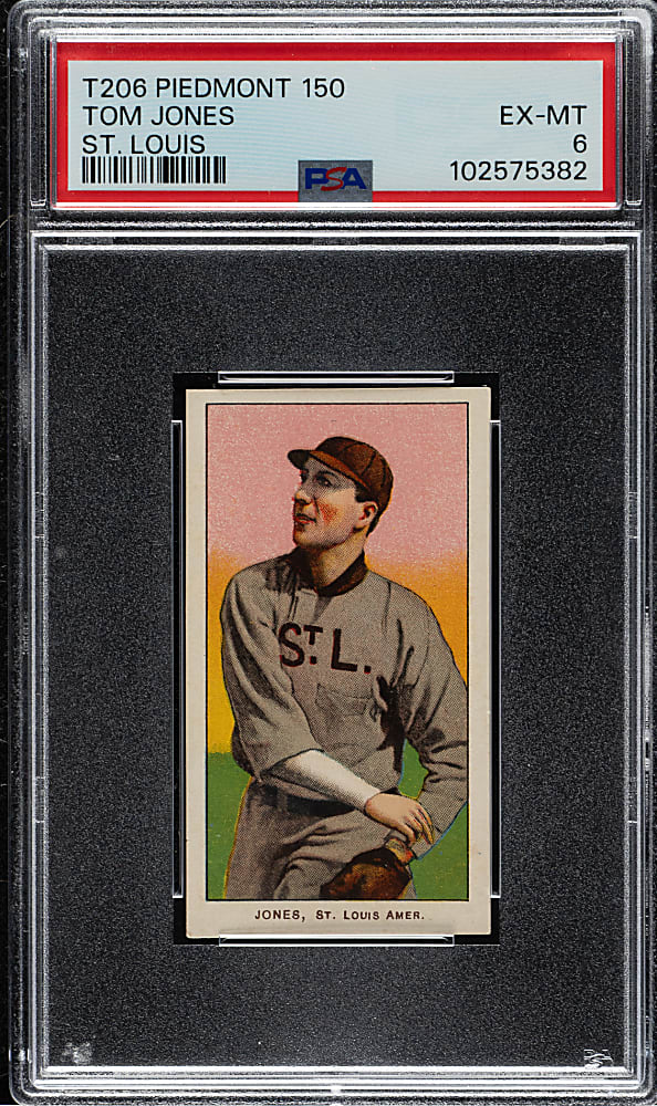 1909-1911 T206 White Border Tom Jones PSA EX-MT 6