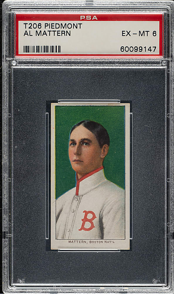 1909-1911 T206 White Border Al Mattern PSA EX-MT 6