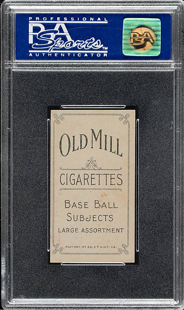1909-1911 T206 White Border Dummy Taylor PSA EX-MT 6 - Old Mill Back