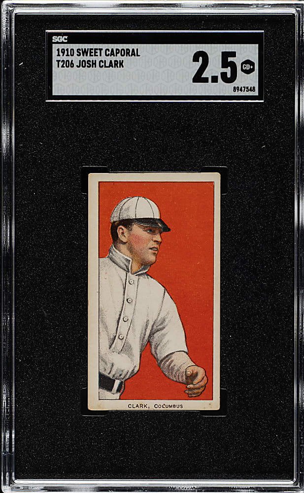 1909-1911 T206 White Border Josh Clark SGC GOOD+ 2.5