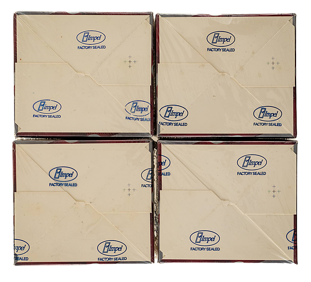 1992 Impel "U.S. Olympicards" Factory-Sealed Unopened Wax Box Collection (4 Boxes, 144 Packs)