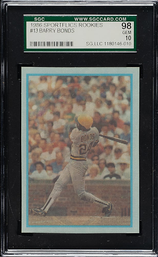 1986 Sportflics Rookies #13 Barry Bonds SGC GEM MINT 98