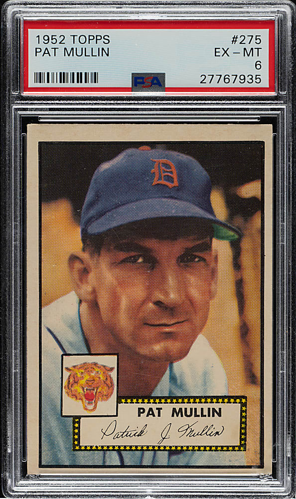 1952 Topps #275 Pat Mullin PSA EX-MT 6