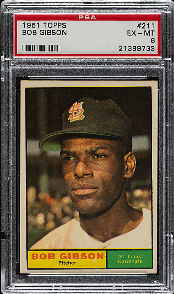 1961 Topps #211 Bob Gibson PSA EX-MT 6