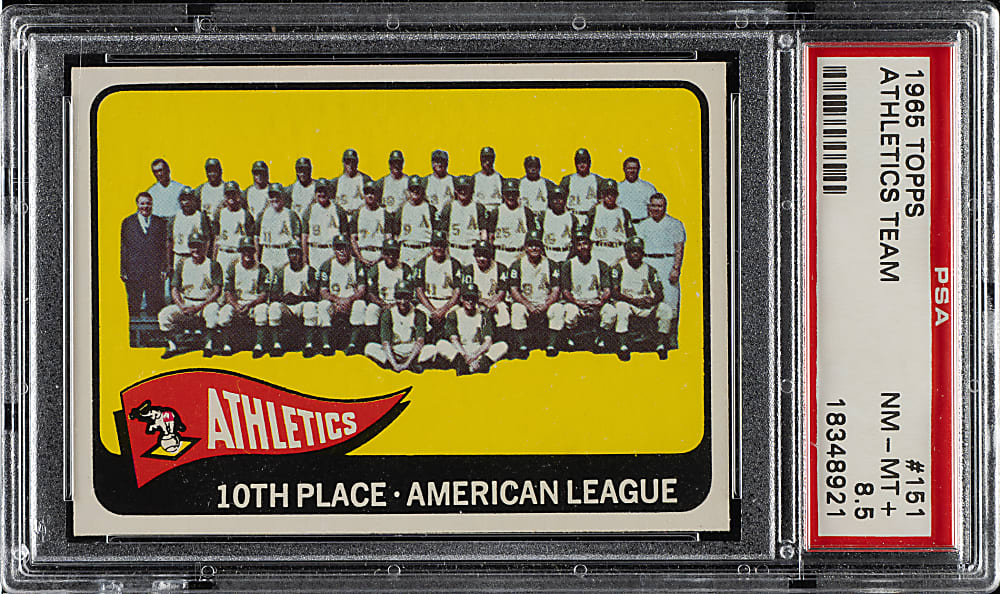 1965 Topps #151 Philadelphia Athletics Team PSA NM-MT+ 8.5