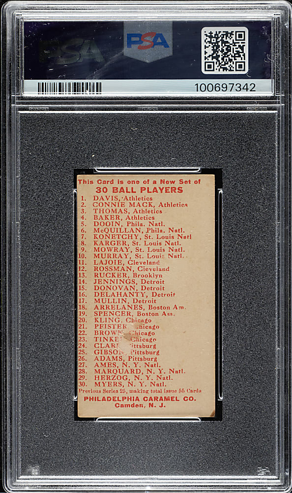 1910 E96 Philadelphia Caramel Claude Rossman PSA GOOD+ 2.5