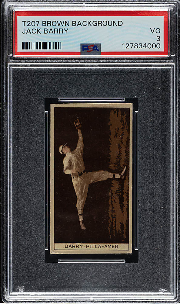 1912 T207 Brown Background Jack Barry PSA VG 3