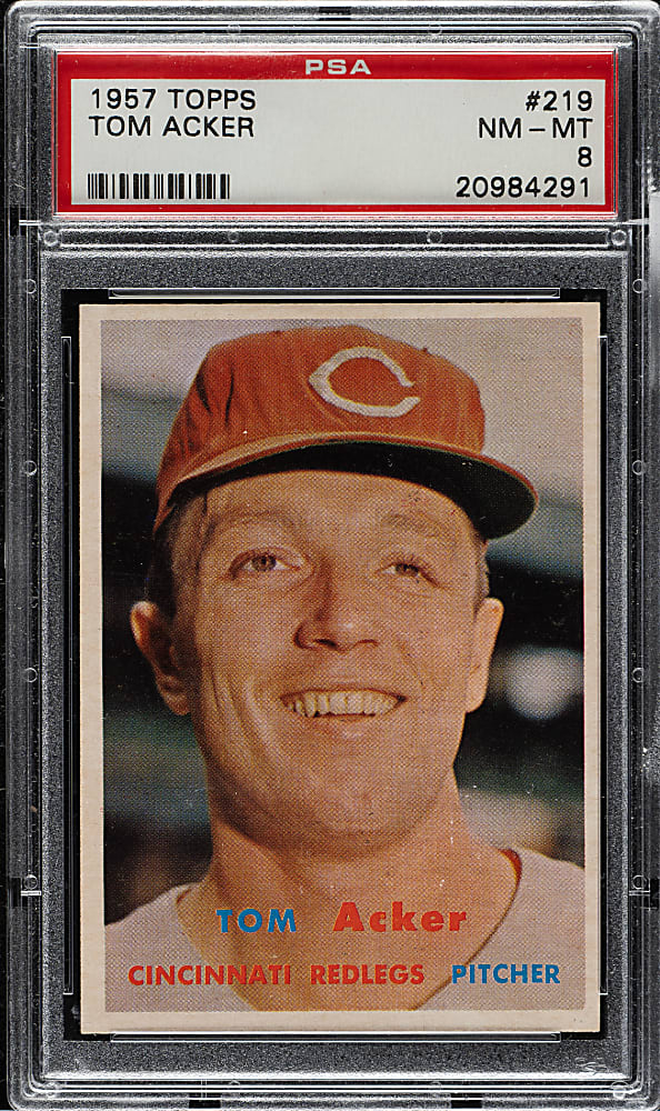 1957 Topps #219 Tom Acker PSA NM-MT 8