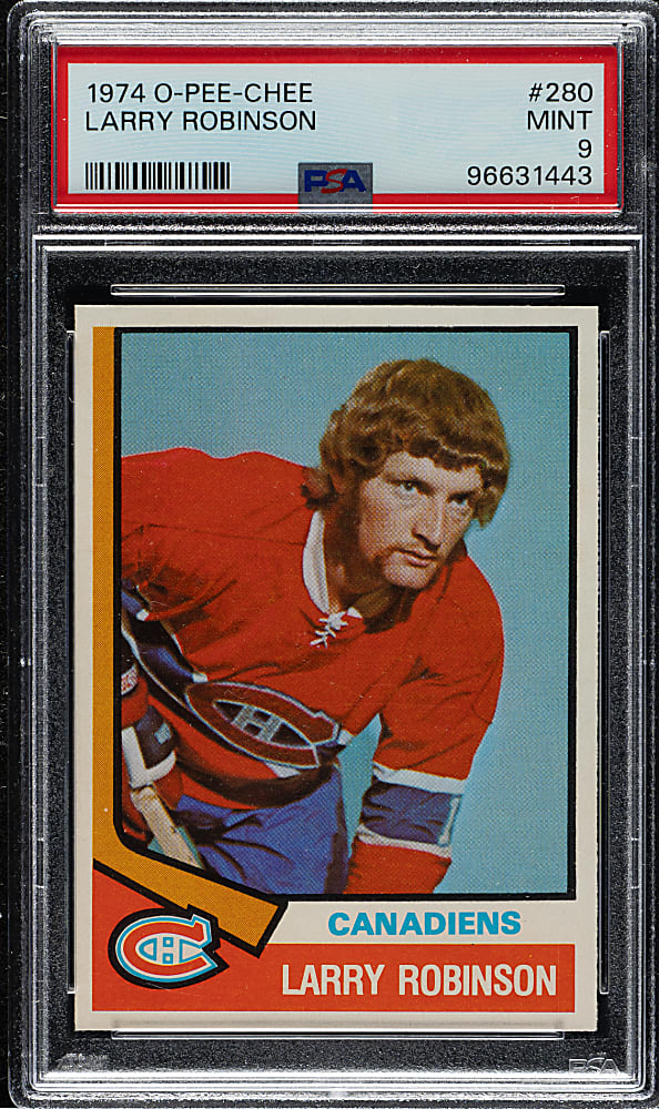 1974-1975 O-Pee-Chee Hockey #280 Larry Robinson PSA MINT 9