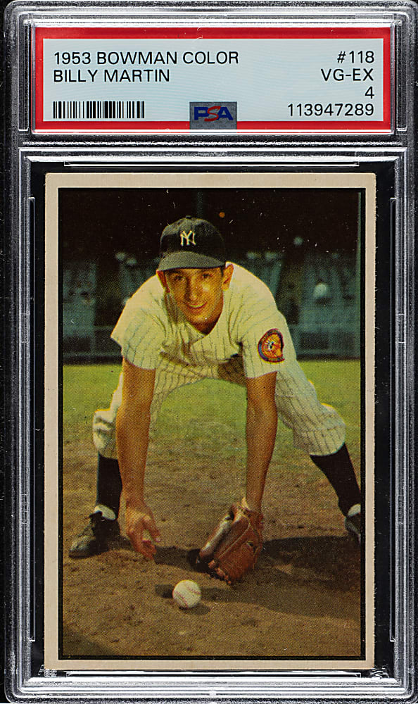 1953 Bowman Color #118 Billy Martin PSA VG-EX 4