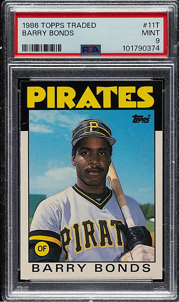 1986 Topps Traded #11T Barry Bonds Rookie PSA MINT 9