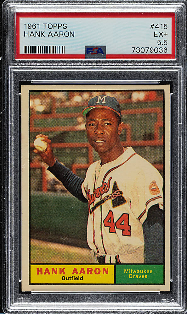 1961 Topps #415 Hank Aaron PSA EX+ 5.5