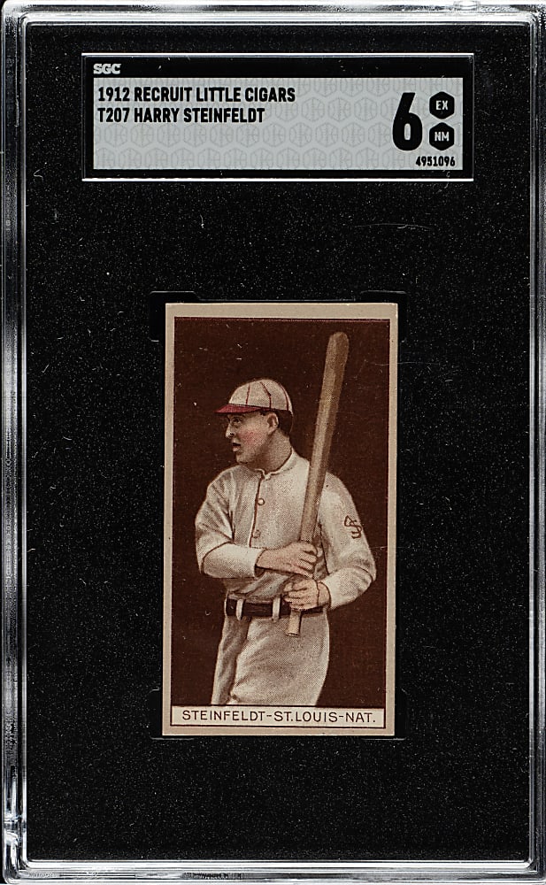 1912 T207 Brown Background Harry Steinfeldt SGC EX/NM 6