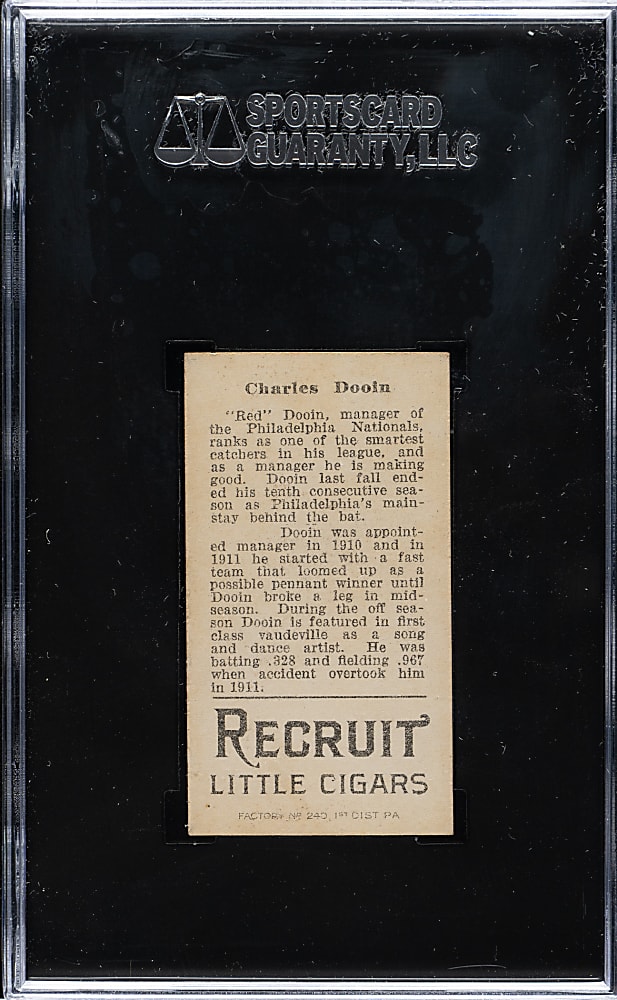 1912 T207 Brown Background Charles Dooin SGC EX/NM 6