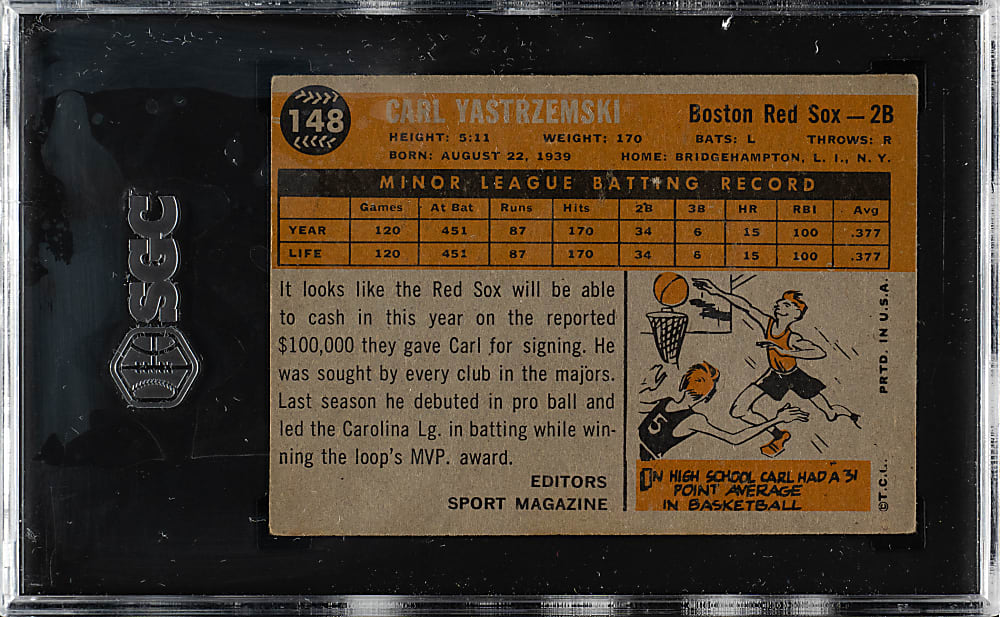 1960 Topps #148 Carl Yastrzemski Rookie SGC VG+ 3.5