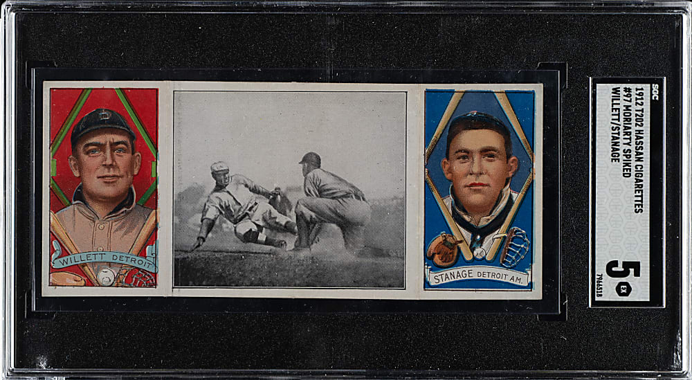 1912 T202 Hassan Triple Folder "Moriarity Spiked" Willett/Stanage SGC EX 5