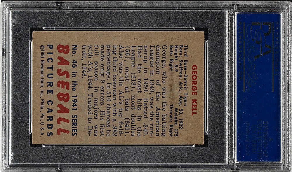 1951 Bowman #46 George Kell PSA NM 7