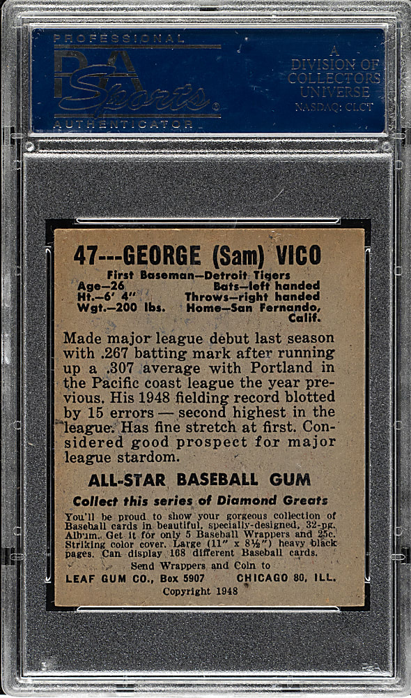 1948-1949 Leaf #47 George Vico PSA EX 5