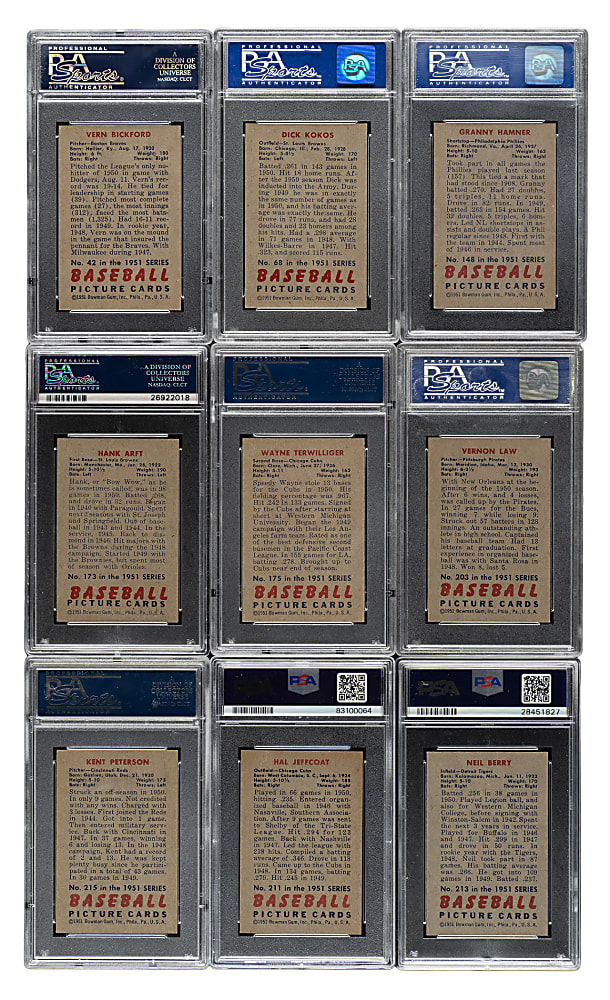 1951 Bowman PSA NM-MT 8 Collection (9)