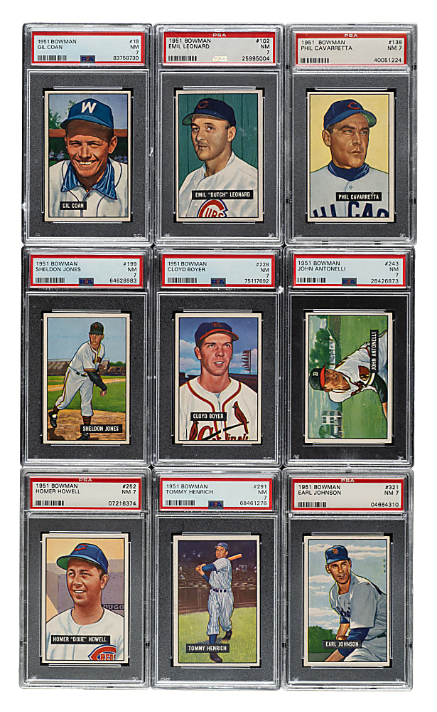 1951 Bowman PSA NM 7 Collection (9)