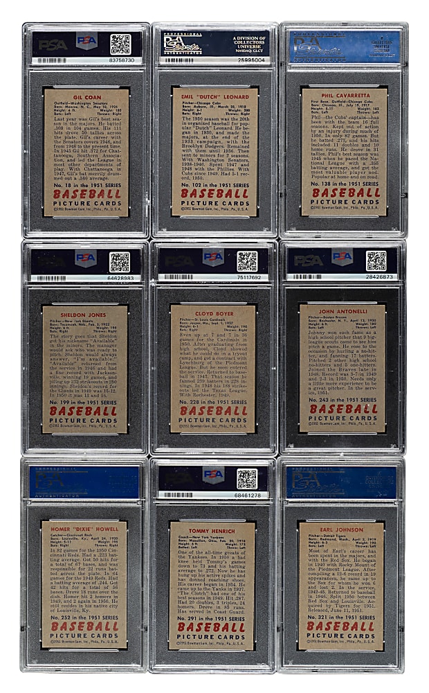 1951 Bowman PSA NM 7 Collection (9)