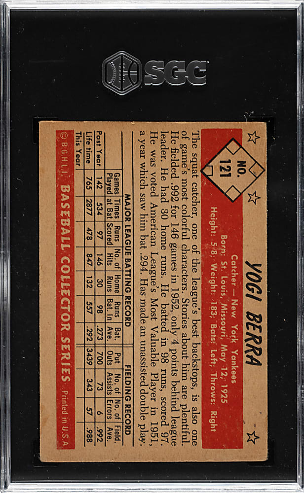 1953 Bowman Color #121 Yogi Berra SGC FAIR 1.5