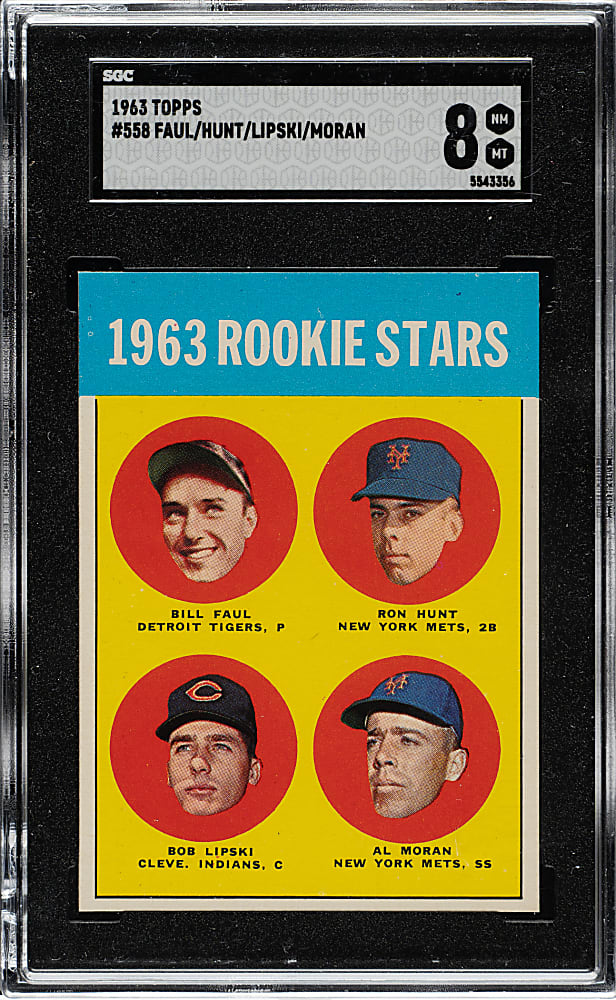 1963 Topps #558 Ron Hunt Rookie SGC NM/MT 8