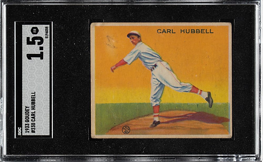 1933 R319 Goudey #230 Carl Hubbell SGC FAIR 1.5