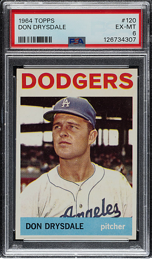 1964 Topps #120 Don Drysdale PSA EX-MT 6