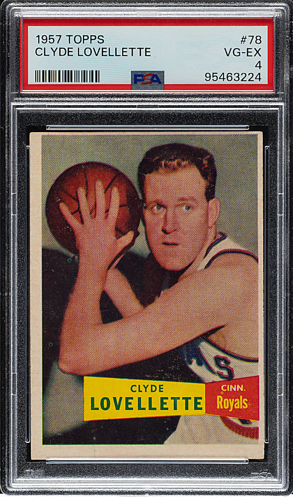 1957-1958 Topps Basketball #78 Clyde Lovellette Rookie PSA VG-EX 4