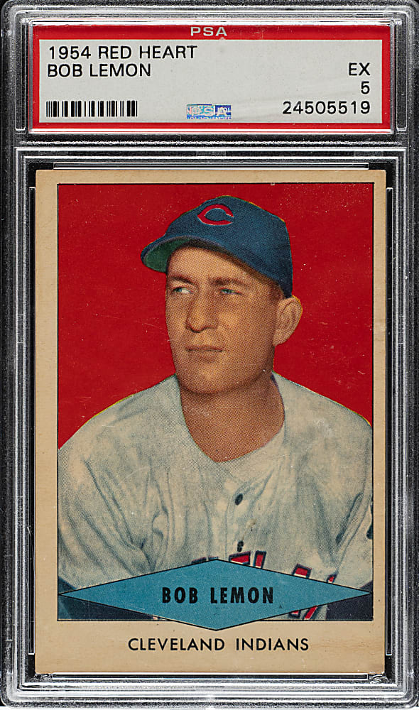 1954 Red Heart Bob Lemon PSA EX 5
