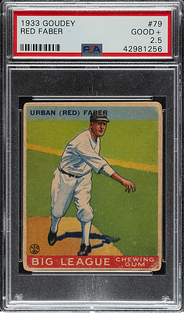 1933 R319 Goudey #79 Red Faber PSA GOOD+ 2.5