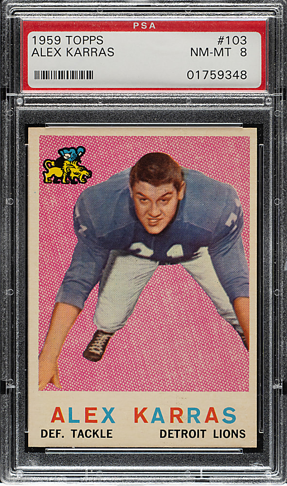 1959 Topps Football #103 Alex Karras Rookie PSA NM-MT 8