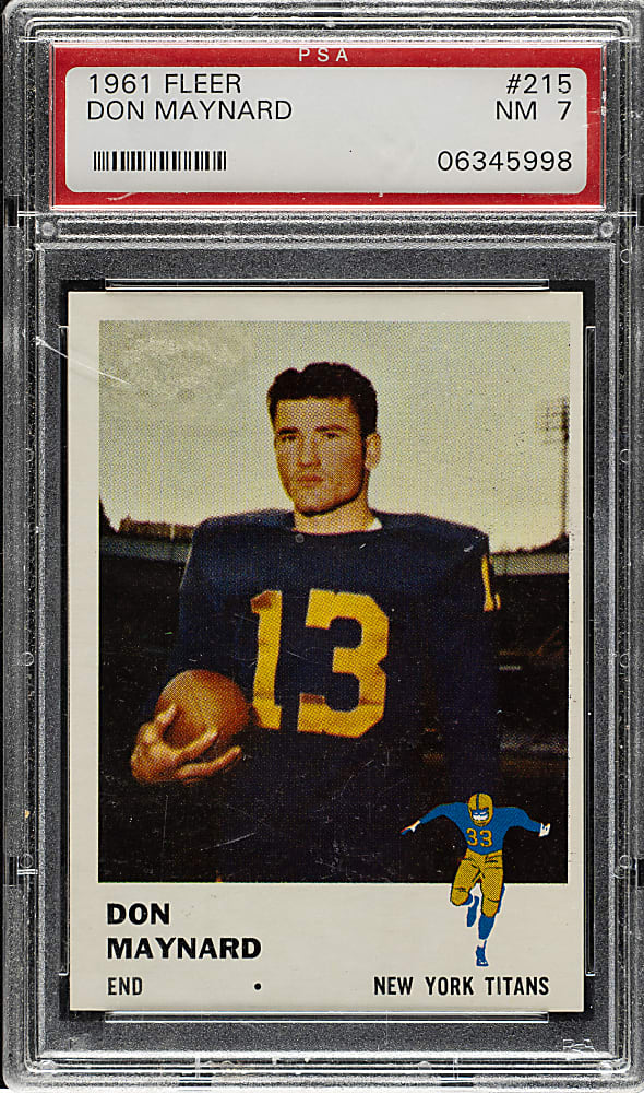 1961 Fleer Football #215 Don Maynard Rookie PSA NM 7
