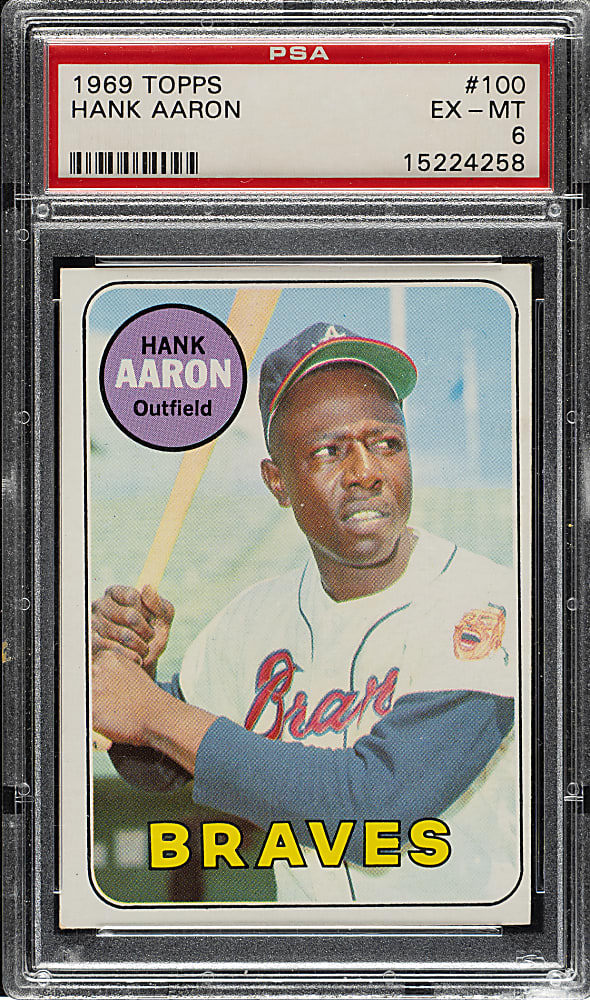 1969 Topps #100 Hank Aaron PSA EX-MT 6