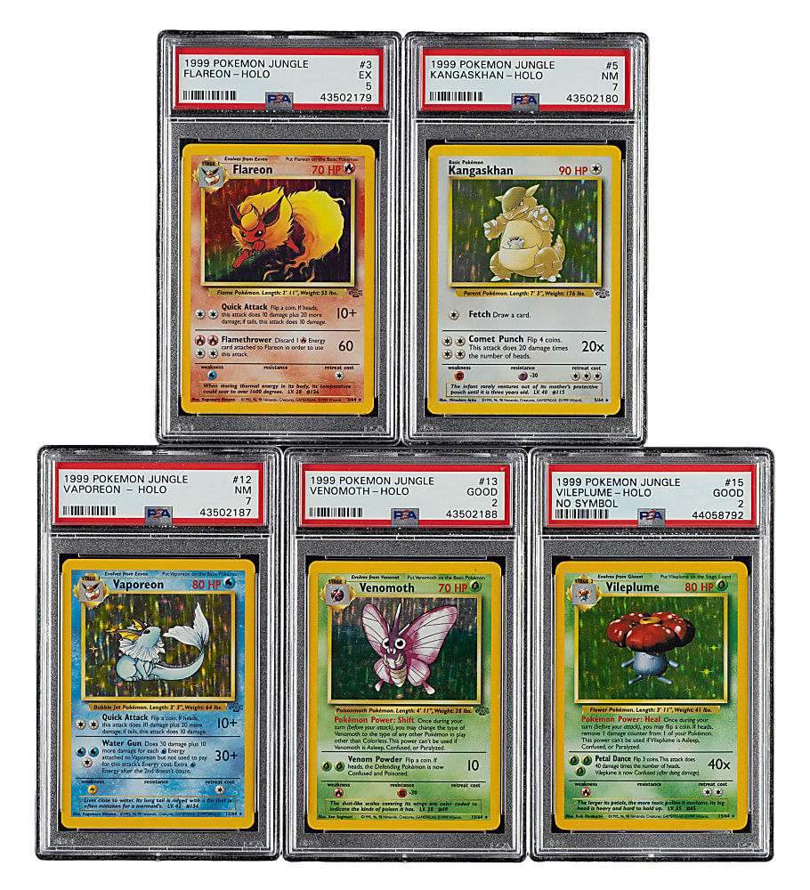 1999 Pokemon Jungle Holographic PSA-Graded Collection (5)