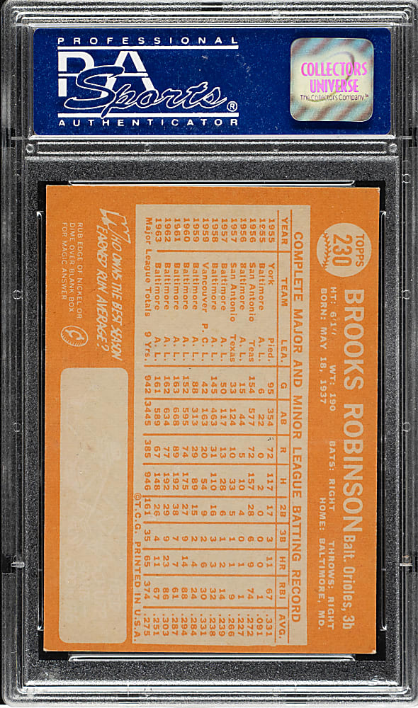 1964 Topps #230 Brooks Robinson PSA NM 7