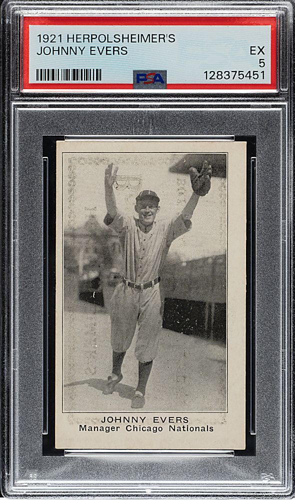 1921 Herpolsheimer's Clothing Johnny Evers PSA EX 5 - 1 of 1 - Highest Graded!