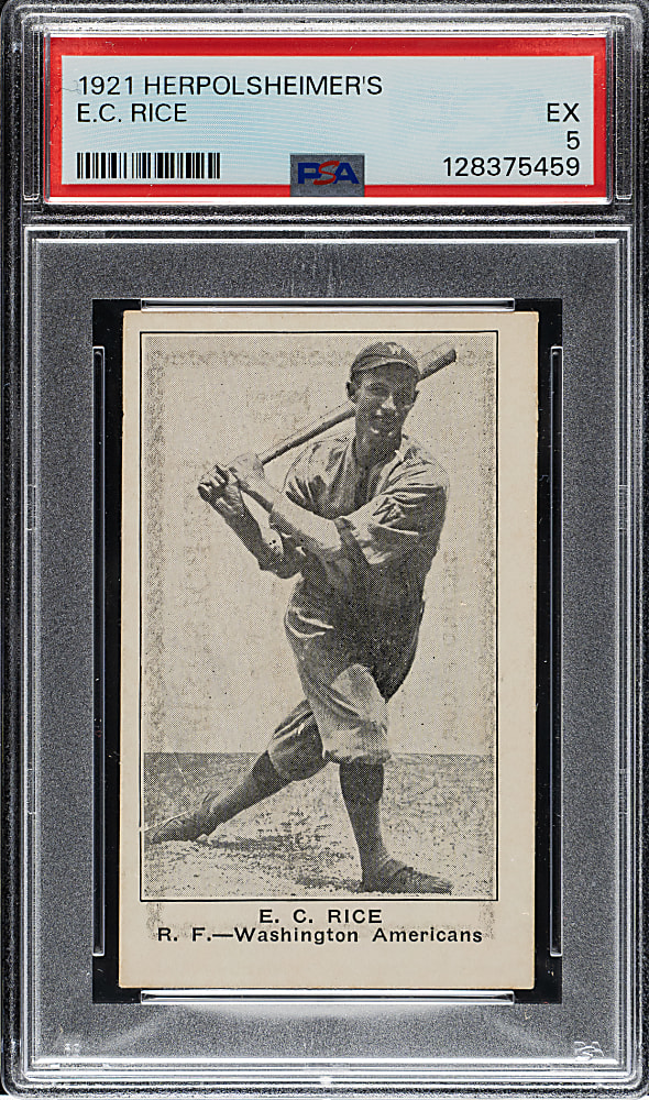 1921 Herpolsheimer's Clothing Sam Rice PSA EX 5