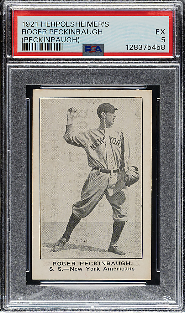 1921 Herpolsheimer's Clothing Roger Peckinpaugh PSA EX 5 - 1 of 1 - Highest Graded!