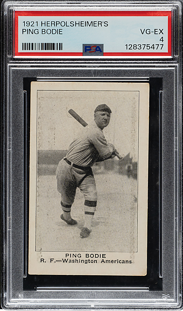 1921 Herpolsheimer's Clothing Ping Bodie Washington PSA VG-EX 4 - 1 of 1 - Highest Graded!